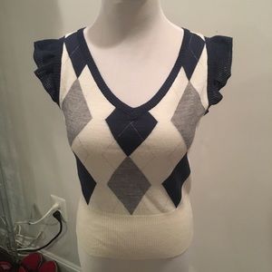 Cute Argyle Sweater Top
